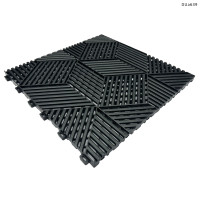 Plăci PVC pentru pardoseli modulare de garaj – design 3D negru - DUa639 - Sellzone.bg Plăci PVC pentru pardoseli modulare de garaj – design 3D negru - DUa639