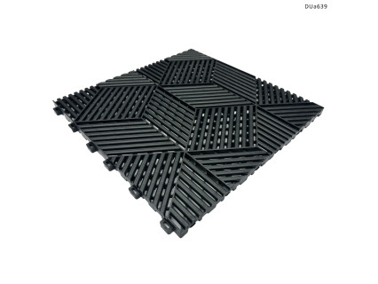 Plăci PVC pentru pardoseli modulare de garaj – design 3D negru - DUa639 - Sellzone.bg Plăci PVC pentru pardoseli modulare de garaj – design 3D negru - DUa639