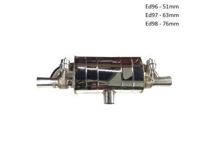 Țeava de evacuare dublă cu supape, toba de eșapament și telecomandă 51/63/76mm - Ed96-Ed98