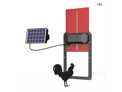 Ușă solară automată pentru coș de găini roșie - I46 - Sellzone.bg Ușă solară automată pentru coș de găini roșie - I46