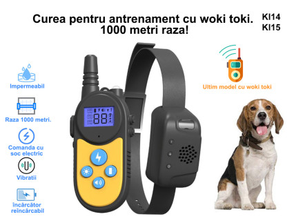 Guler electronic de dresaj pentru câini cu Walkie Talkie și rază de acțiune de 1000 m - KI14 KI15 - Sellzone.bg Guler electronic de dresaj pentru câini cu Walkie Talkie și rază de acțiune de 1000 m - KI14 KI15