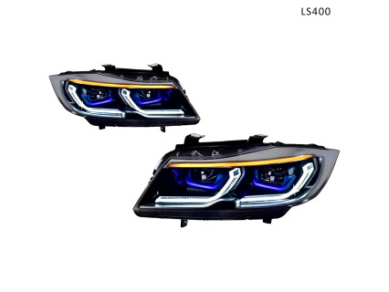 Tuning faruri LED DRL BMW Seria 3 E90 E91 (05-12) cu aspect G - LS400