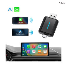 Adaptor wireless CarPlay și Android Auto cu USB-C și USB-A - N401 - Sellzone.bg Adaptor wireless CarPlay și Android Auto cu USB-C și USB-A - N401