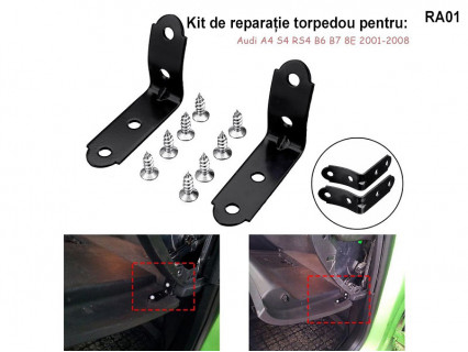 Kit reparație balamale torpedou pentru Audi A4 B6 B7 - RA01 - Sellzone.bg Kit reparație balamale torpedou pentru Audi A4 B6 B7 - RA01