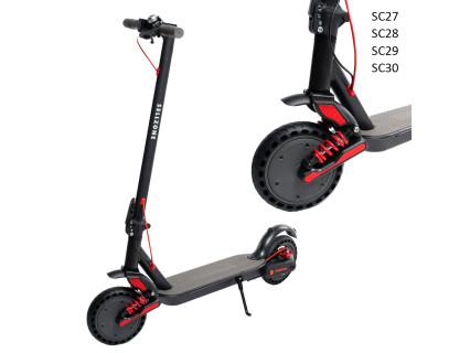 Trotinetă electrică cu suspensie dublă, limitată la 25 km/h, cu LED și Bluetooth – SC27–SC30 - Sellzone.bg Trotinetă electrică cu suspensie dublă, limitată la 25 km/h, cu LED și Bluetooth – SC27–SC30