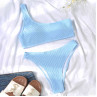 Costum de baie albastru dintr-o singură bretea - W0480-W0482 - Изображение 3 - Sellzone.bg Costum de baie albastru dintr-o singură bretea - W0480-W0482 - Изображение 3