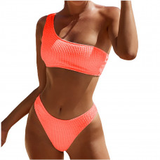 Costum de baie portocaliu cu o bretea - W0489-W0491 - Sellzone.bg Costum de baie portocaliu cu o bretea - W0489-W0491