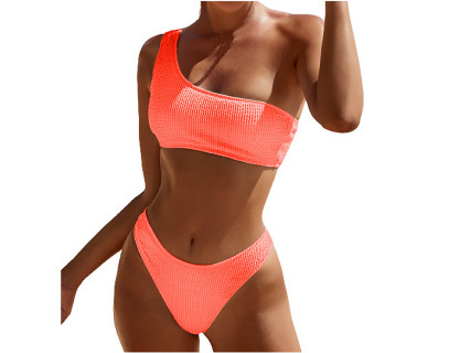 Costum de baie portocaliu cu o bretea - W0489-W0491 - Sellzone.bg Costum de baie portocaliu cu o bretea - W0489-W0491