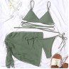 Costum de baie verde din trei piese - W0516-W0518 - Изображение 1 - Sellzone.bg Costum de baie verde din trei piese - W0516-W0518 - Изображение 1