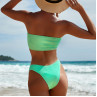 Costum de baie de damă verde fără bretele - W0522-W0524 - Изображение 1 - Sellzone.bg Costum de baie de damă verde fără bretele - W0522-W0524 - Изображение 1