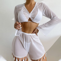 Set costum de baie alb din două piese - W0546-W0548 - Sellzone.bg Set costum de baie alb din două piese - W0546-W0548