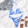 Costum de baie albastru-alb cu șireturi - W0593-W0595 - Изображение 2 - Sellzone.bg Costum de baie albastru-alb cu șireturi - W0593-W0595 - Изображение 2