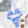 Costum de baie albastru-alb cu șireturi - W0593-W0595 - Изображение 3 - Sellzone.bg Costum de baie albastru-alb cu șireturi - W0593-W0595 - Изображение 3