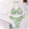 Costum de baie verde cu șireturi - W0599-W0601 - Изображение 3 - Sellzone.bg Costum de baie verde cu șireturi - W0599-W0601 - Изображение 3