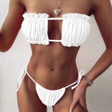 Costum de baie alb cu efect de push - W0702 - Sellzone.bg Costum de baie alb cu efect de push - W0702