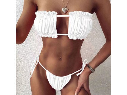 Costum de baie alb cu efect de push - W0702 - Sellzone.bg Costum de baie alb cu efect de push - W0702