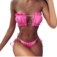 Costum de baie roz cu efect de push - W0703 - Sellzone.bg Costum de baie roz cu efect de push - W0703
