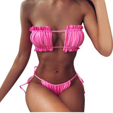 Costum de baie roz cu efect de push - W0703 - Sellzone.bg Costum de baie roz cu efect de push - W0703
