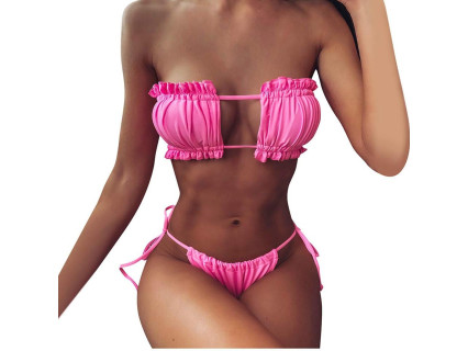 Costum de baie roz cu efect de push - W0703 - Sellzone.bg Costum de baie roz cu efect de push - W0703