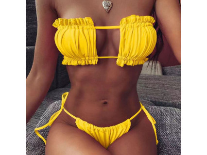 Costum de baie galben cu efect de push - W0704 - Sellzone.bg Costum de baie galben cu efect de push - W0704