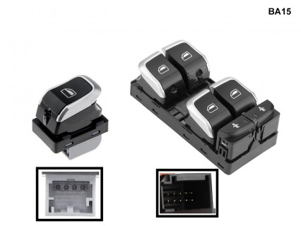Consola geam electric cu 6 butoane pentru Audi Q3 A6 A7 C7 - BA15 - Sellzone.bg Consola geam electric cu 6 butoane pentru Audi Q3 A6 A7 C7 - BA15