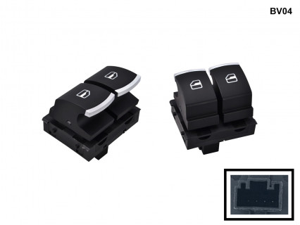 Două butoane cu detalii cromate geamuri electrice pentru VW Golf Passat 6 Caddy - BV04 - Sellzone.bg Două butoane cu detalii cromate geamuri electrice pentru VW Golf Passat 6 Caddy - BV04