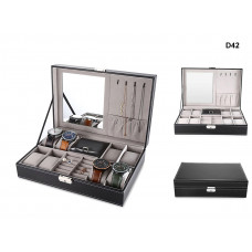 Cutie pentru depozitarea ceasurilor și accesoriilor de culoare neagră - D42 - Sellzone.bg Cutie pentru depozitarea ceasurilor și accesoriilor de culoare neagră - D42