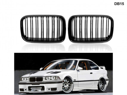 Grile duble M de culoare negru lucios pentru BMW E36 92-96 - DB15