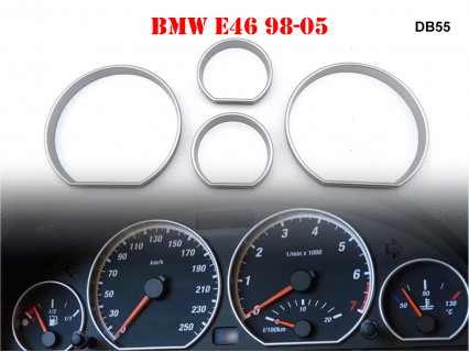 Inele cromate tablou de bord pentru BMW E46 - DB55
