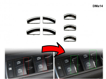 Elemente cromate pentru butoanele geamurilor electrice Mercedes C W204 E W212 CLS - DMa14 - Sellzone.bg Elemente cromate pentru butoanele geamurilor electrice Mercedes C W204 E W212 CLS - DMa14