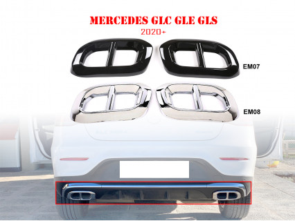 Autocolante duble de evacuare negre și cromate pentru Mercedes GLC GLE GLS - EM07/EM08 - Sellzone.bg Autocolante duble de evacuare negre și cromate pentru Mercedes GLC GLE GLS - EM07/EM08