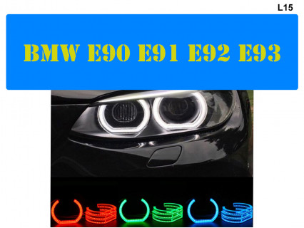 Inele LED RGBW Crystal Angel Eyes pentru BMW E90 E92 - L15 - Sellzone.bg Inele LED RGBW Crystal Angel Eyes pentru BMW E90 E92 - L15