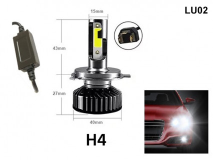 Becuri LED H4 cu dioda pentru faruri cu sistem de răcire, 36W, DC 9V-36V - LU02 - Sellzone.bg Becuri LED H4 cu dioda pentru faruri cu sistem de răcire, 36W, DC 9V-36V - LU02