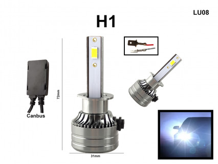 Becuri faruri LED H1 LED cu lumină albă CANBUS - 46W, DC 9V-36V - LU08 - Sellzone.bg Becuri faruri LED H1 LED cu lumină albă CANBUS - 46W, DC 9V-36V - LU08