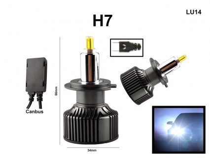 Becuri faruri LED H7 360 cu lumină albă - 72W, DC 9V-36V - LU14 - Sellzone.bg Becuri faruri LED H7 360 cu lumină albă - 72W, DC 9V-36V - LU14