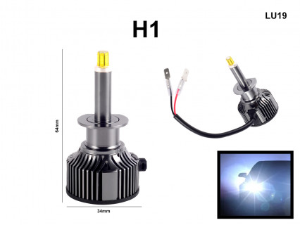 Becuri puternice cu dioda LED H1 pentru faruri cu lumină albă - 56W, 5000 lm - LU19